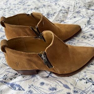 Frye Brown Suede Ankle Booties